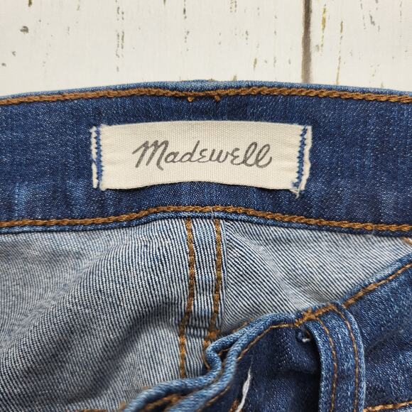 Madewell 10" High Rise Skinny Button Fly Released Raw Hem Medium Wash Jeans 27 4 - Picture 8 of 11